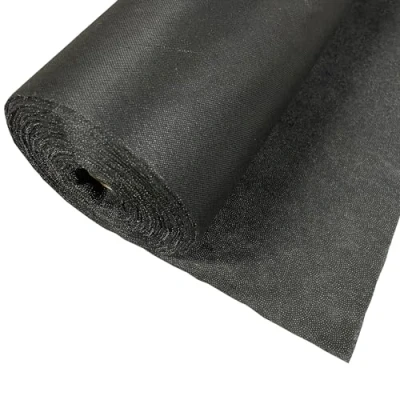 Immagine di Interfacciatura termoadesiva nera per cucire, fodera adesiva su un solo lato, leggera, fusibile, larghezza 100 cm (nero, 30 g, 2 metri)