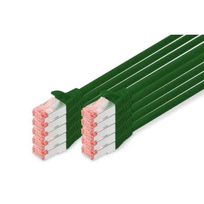 Immagine di Digitus DK 1644 020 G 10 RJ45 cavo di rete, patch CAT 6 S/FTP 2.00 m Verde Schermatura a fogli, totale, Schermato, Privo alogeni, Simplex,