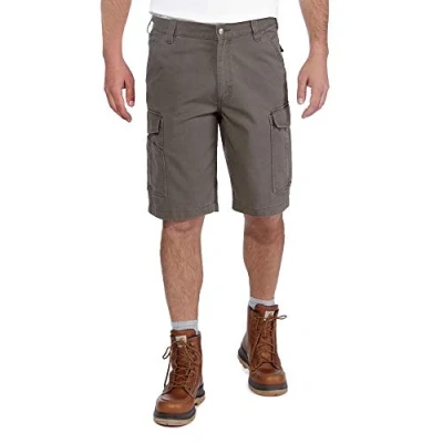 Immagine di Carhartt, Short cargo Rugged Flex® in cotone canvas, Relaxed Fit Uomo, Catrame, W34