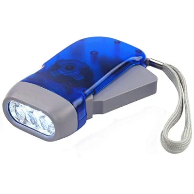 Immagine di DIGIFLEX Torcia a 3 LED pressione manuale, senza batteria, per campeggio, sopravvivenza