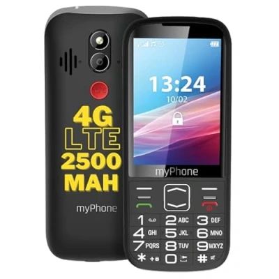 Immagine di myPhone Halo 4 LTE telefono a pulsante per anziani, doppia SIM, grandi pulsanti e display da 3,5 pollici, enorme batteria 2500 mah fino 16 giorni con una singola carica + SOS torcia