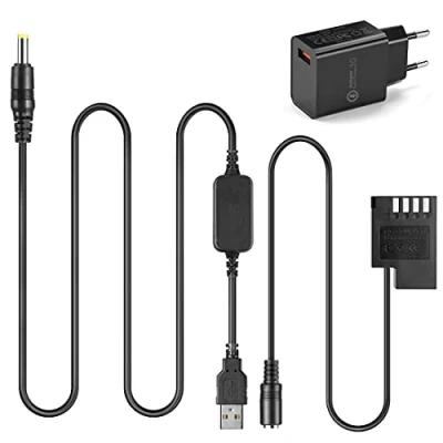 Immagine di DMW BLF19E Batteria fittizia DCC12 Accoppiatore CC + Adattatore cavo USB 5V3A Alimentazione per Panasonic Lumix DMC GH3 GH4 GH5