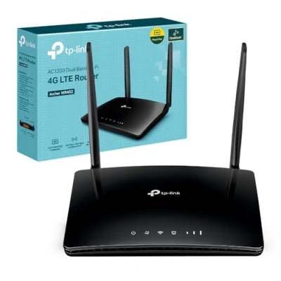 Immagine di TP Link Archer MR402 Router WiFi con SIM, 4G LTE Dual Band AC1200Mbps, 3 Porte LAN e 1 LAN/WAN, Plug &amp; Play, 2 Antenne Smontabili, QoS, Onemesh