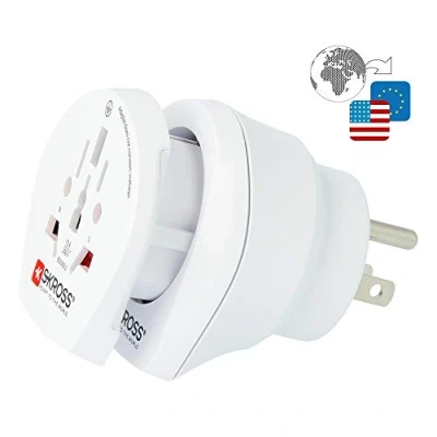 Immagine di SKROSS 1.500204 e Combo World to USA Adattatore da Viaggio ed Europa in un unico adattatore. Tensione Potenza: 100V1500W/250V3750W Adatto per Laptop Asciugacapelli.