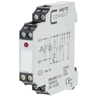 Immagine di Modulo daccoppiamento; 24, 24 V/AC, V/DC (max) 2 scambi Metz Connect 11061913 1 pz.