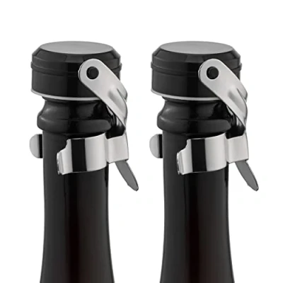 Immagine di WOTOR tappo per spumante, tappi bottiglie vino, a prova di perdite, Mantieni fresco, riutilizzabile accessori Adatto vino rosso, champagne, prosecco, frizzante (argento, 2 pezzi)