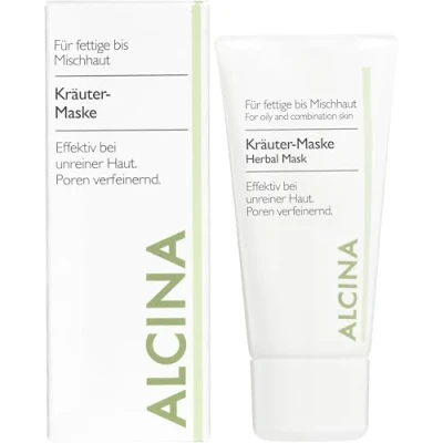 Immagine di ALCINA Maschera a base di erbe 1 x 50 ml pelle grassa Rende i pori più raffinati ammorbidisce rossori Efficace per la impura Con caolino, salvia e olio lavanda