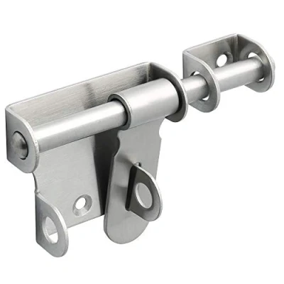 Immagine di Sayayo Catenaccio Porta in Legno Serratura Chiavistello Argento, Chiavistelli e Catenacci per Porte con Foro Lucchetto, Solido Acciaio Inossidabile SUS304, Lunghezza 120MM, EMS320U
