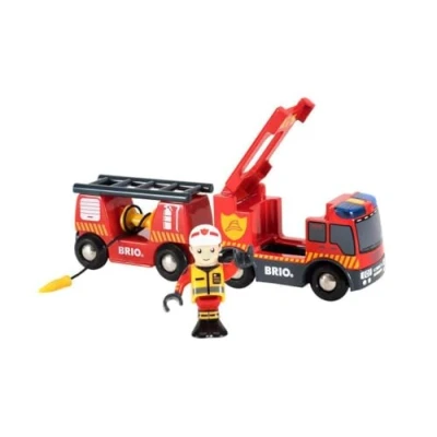 Immagine di BRIO WORLD Camion dei Pompieri, Veicoli Giocattolo in Legno, 3 ...