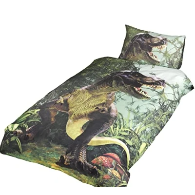 Immagine di T Rex Double Quilt Set Copripiumino Letto 2 p/Cases Dinosaur Bedding Dino Jurassic