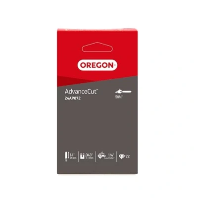 Immagine di OREGON 24AP catena motosega per guida 35 cm, passo 1/4&quot; basso profilo, calibro 1,1 mm e 72 maglie di allenamento, rimbalzo, a forma cunei semicircolari, compatibile con Stihl