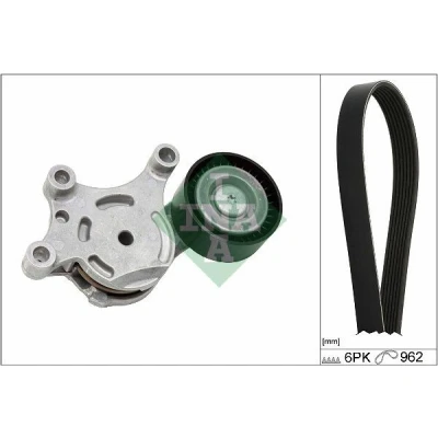 Immagine di INA 529 0298 10 Kit cinghie Poly V Controllare corsa libera generatore ed ev. sostituire FORD: KUGA 2, MONDEO 4 Turnier, C Max VOLVO: V40 Hatchback