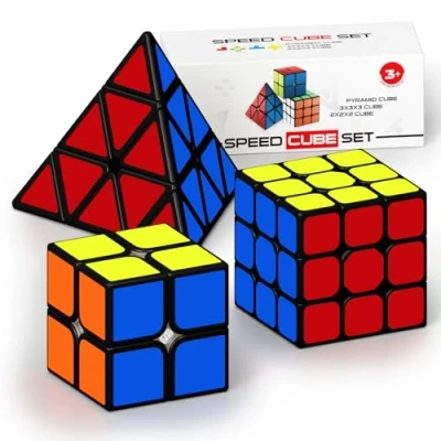 Immagine di Vdealen Cubo Magico 2x2 3x3 Piramide Magic Cube, Lisci Speed Cube per Principianti e Utenti Avanzati di Velocità, Regalo Bambini Adolescenti Adulti(Adesivo)