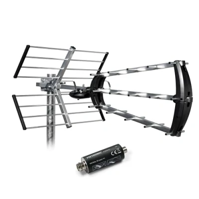 Immagine di Metronic 415054 Antenna Trinappe 26 DB + Filtro 694 MHz Grigio