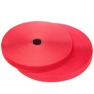 Immagine di TUKA 25mx20mm Nastro Gancio e anello da cucire, non adesivo Hook &amp; Loop striscia, Cucire On Magico Strisce Ideale per abiti 25m nastro, Rosso, TKB5004 Red