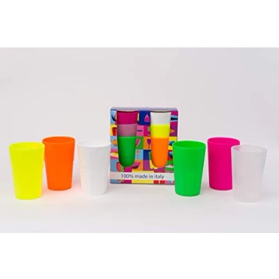 Immagine di Mojito Design 6 bicchieri Cocktail 35 Cl. PP riutilizzabili colori