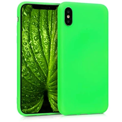 Immagine di kwmobile Custodia Compatibile con Apple iPhone X Cover Back Case per Smartphone in Silicone TPU Protezione Gommata verde fluorescente