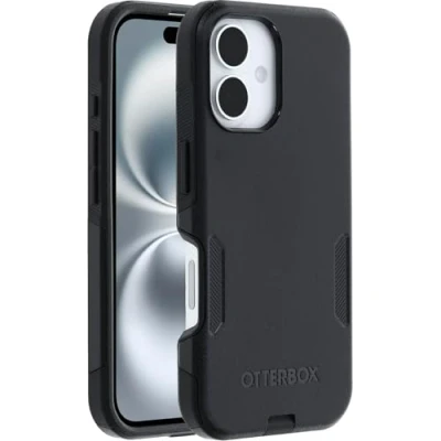 Immagine di OtterBox Cover per iPhone 16 Commuter Series MagSafe, resistente a shock e cadute, testata 3x norme MIL STD 810G, Nero