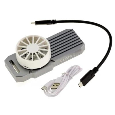 Immagine di KALEA INFORMATIQUE Custodia USB 4.0 Thunderbolt 4 40G per SSD M2 NVMe. Robusta struttura antiurto in alluminio con ventilatore rimovibile