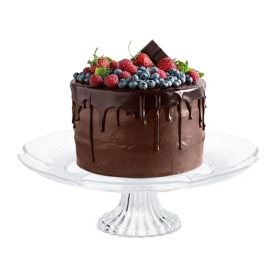 Immagine di Relaxdays Alzatina per Dolci con Base, Alzata Porta Torta da Cucina, HxD 10 x 29 cm, Piatto in Plastica, Trasparente