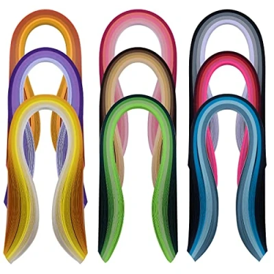 Immagine di YURROAD 900 Strisce 3mm Paper Quilling Set di Carta per Quilling, 36 Colori Lunghezza 39cm, 9 Confezioni