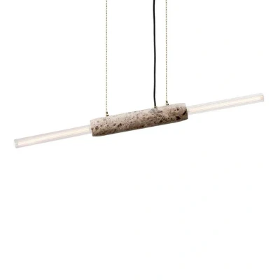Immagine di DESIGN BY US Lampada a sospensione Limbo, marmo, marrone, 2 luci, regolabile in