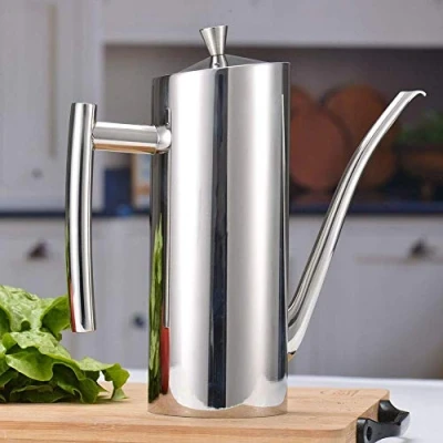 Immagine di Olietta Oliera Salvagoccia per Olio e Aceto, 700Ml Acciaio Inox, Aceto Ampolla Cucina Salsa Liquido Condimento Bottiglia Distributore Prova della Polvere EA di