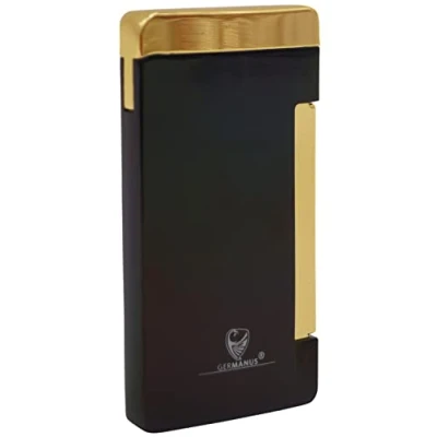Immagine di GERMANUS Jetflame Accendino piatto con fiamma piatta, colore: Nero/Oro