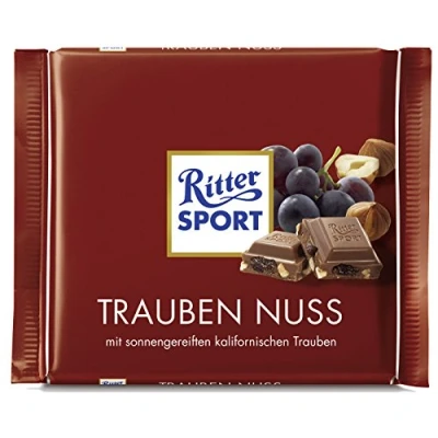 Immagine di Ritter Sport Noce di uva, cioccolato, 5 x 100 g