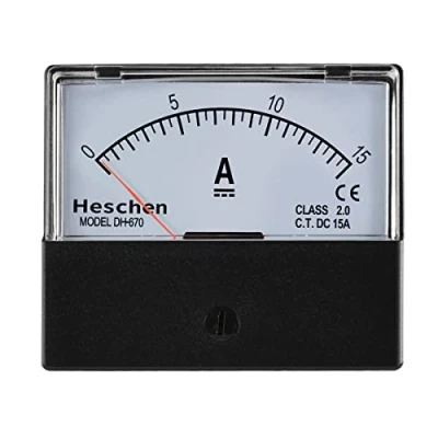 Immagine di Heschen rettangolo Pannello montato corrente metro tester amperometro Dh 670 DC 0 15 A Classe 2.0