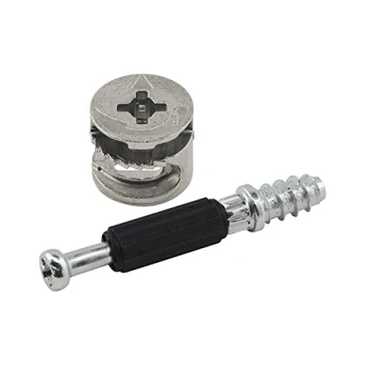 Immagine di vasalat VAS146 Hettich Raccordo eccentrico per mobili Rastex 15, Materiale: Zinco pressofuso nichelato, Contenuto Pezzi, Argento, ohne Abdeckrand 50 Stk, Set di
