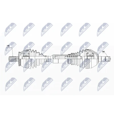 Immagine di NTY NPW VV 017 Albero motore / Semiasse Assale anteriore, anteriore Sx VOLVO: XC90 I