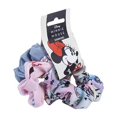 Immagine di Scrunchies Disney, Minnie Mouse, Paperina, Elastici per Capelli in Tela, codini, 3 Pezzi, Jeans 1647