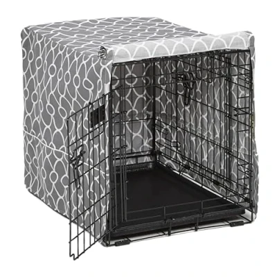 Immagine di MidWest Homes for Pets, copertura per gabbie in tessuto protetto da teflon, privacy e New World lunghe 60,96 cm, adatta a lavatrice/asciugatrice, CVR24T GY