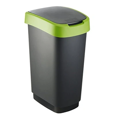 Immagine di CURVER 02170 pc P80 00 Pattumiera Flip B, 10 l, Colore: Argento/Verde