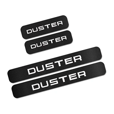 Immagine di 4 Pezzi Battitacco in Fibra di Carbonio Auto per Ren Ault Dacia Duster Logan Sandero, Adesivo Pedane, Protezione Esterna del Battiscopa Davanzale della Porta Car Styling Accessori,
