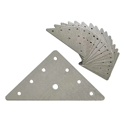 Immagine di OMIDEAS 15 x Piastre di giunzione piatte triangolari (80 80 1.5) staffa angolare legno telaio assemblaggio piastra fissaggio in acciaio