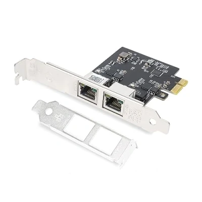 Immagine di scheda di rete PCIe 2.5Gbase T con chip Realtek RTL8125, doppia porta RJ45 2500/1000/100 Mbps adattatore rete, X1, Ethernet per Windows/Windows Server/Linux