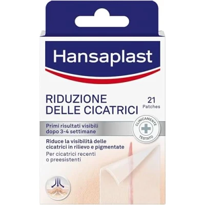 Immagine di Hansaplast cerotti Riduzione delle Cicatrici, cicatrici trasparenti e discreti, Adatti a recenti o preesistenti, 1 confezione da 21 pezzi