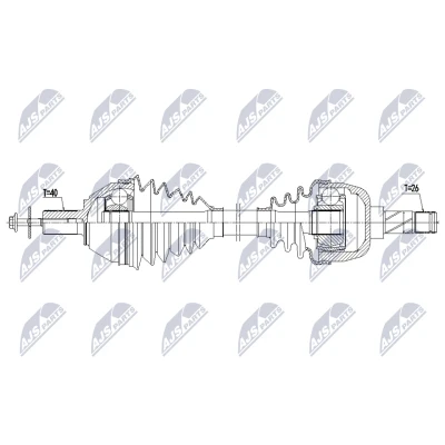 Immagine di NTY NPW VV 169 Albero motore / Semiasse Assale anteriore Sx 560mm Cambio manuale a 6 marce