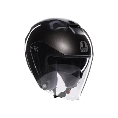 Immagine di AGV IRIDES E2206, Casco Moto JetUnisex, Open Face con Visiera Antigraffio e Protezione UV, Asfalto Grey, M