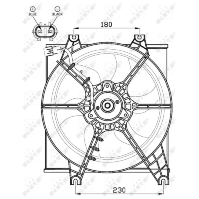 Immagine di NRF 47546 ventola radiatore 320 12 84 con telaio (telaio)
