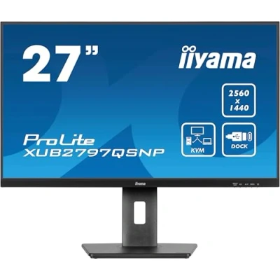 Immagine di Iiyama ProLite XUB2797QSNP B1 Monitor ERP E (A G) 68.6 cm (27 pollici) 2560 x 1440 Pixel 16:9 1 ms HDMI ™, DisplayPort, Cuffie (jack da 3,5 mm), USB 3.2 (Gen
