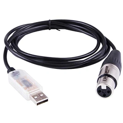 Immagine di USB a DMX512 3PIN XLR Adattatore di interfaccia Freestyler Software Computer PC Stage Lighting Controller Dimmer DMXControl RS485