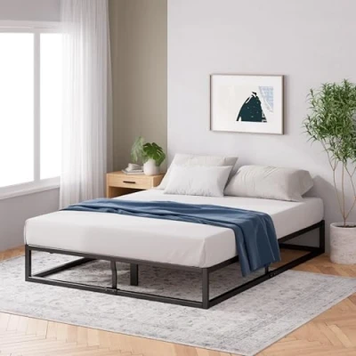 Immagine di Zinus Joseph letto 120x190 cm Strutura 25 di altezza con contenitore sotto il Struttura a piattaforma in metallo supporto doghe acciaio Nero