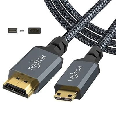Immagine di Twozoh Cavo Mini HDMI a 1M, Tipo C A(Mini Maschio Maschio) supporta 4K/60Hz 1080p 2.0a/b 2.0/1.4a
