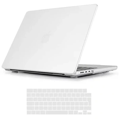 Immagine di iNeseon Custodia Compatibile con 2024 2023 2021 MacBook Pro 16 Pollici M4 M3 M2 M1 Pro/Max A3186 / A3403 A2991 A2780 A2485, Protettiva Cover Rigida Case e Copertura Tastiera, Glassato Chiaro