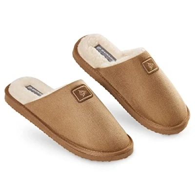 Immagine di DUNLOP Pantofole Uomo Invernali, Ciabatte da Casa Memory Foam con Imbottitura Interna Regali per Lui Natale Compleanno (Marrone Chiaro, 45, numeric_45)