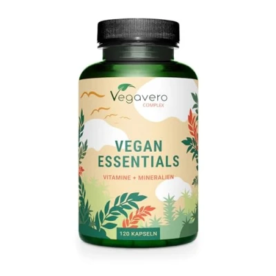 Immagine di Integratore per VEGANI con Vitamina B12, B2, D3, K2, Ferro, Selenio, Calcio e Iodio Sostenere una Dieta Vegana 120 capsule 2 mesi Multivitaminico Multiminerale Vegan Vegavero®
