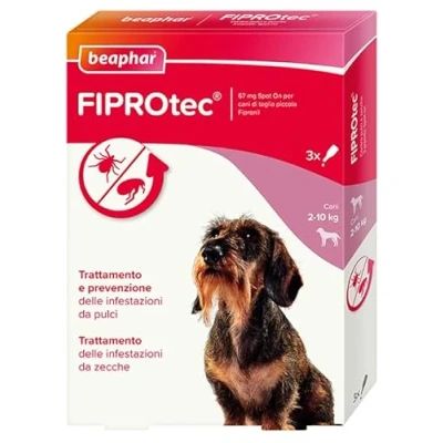 Immagine di Beaphar FIPROtec Antiparassitario per Cane Taglia Piccola (2 10 Kg), Protegge da Pulci e Zecche In Confeziona 3 Pipette